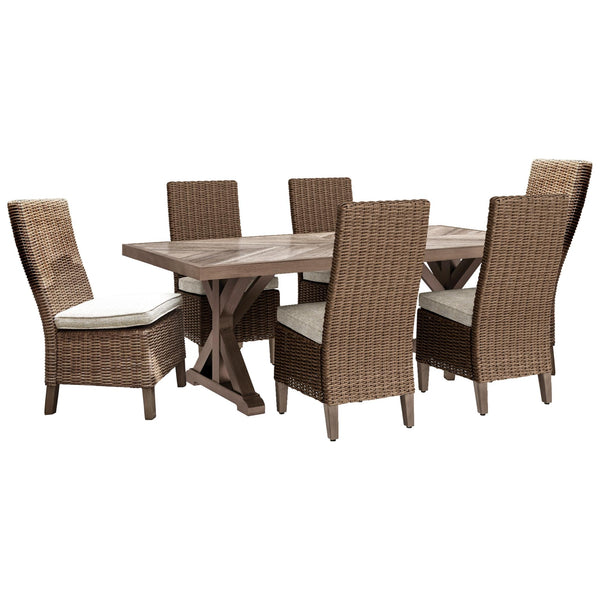 Signature Design by Ashley Beachcroft P791P1 7-piece Outdoor Dining Set IMAGE 1