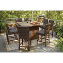 Signature Design by Ashley Paradise Trail P750-665 Square Bar Table with Fire Pit IMAGE 17