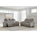 Signature Design by Ashley The Man-Den U8530518 Power Reclining Loveseat with Console and Adjustable Headrest IMAGE 12