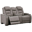 Signature Design by Ashley The Man-Den U8530518 Power Reclining Loveseat with Console and Adjustable Headrest IMAGE 2