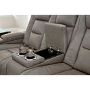 Signature Design by Ashley The Man-Den U8530518 Power Reclining Loveseat with Console and Adjustable Headrest IMAGE 8