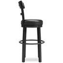 Signature Design by Ashley Valebeck D546-630 Tall Upholstered Swivel Barstool IMAGE 3