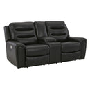 Signature Design by Ashley Warlin 6110518 Power Reclining Loveseat with Console and Adjustable Headrest IMAGE 1
