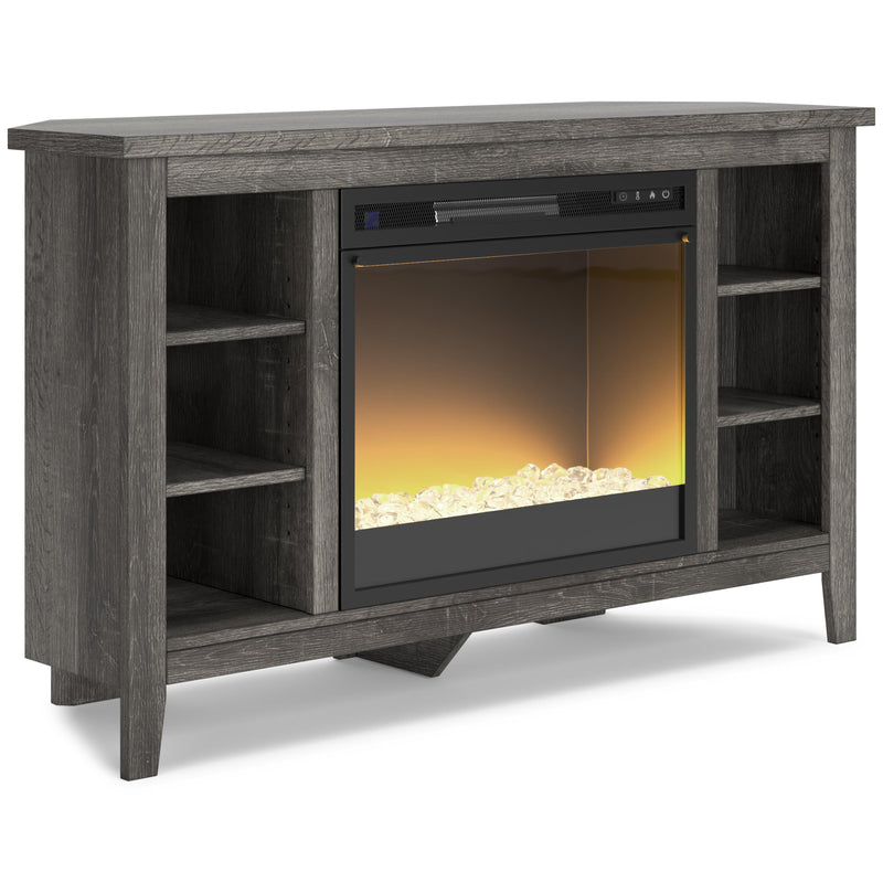 Signature Design by Ashley Arlenbry W275W5 Corner TV Stand with Electric Fireplace IMAGE 1