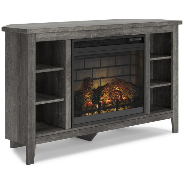 Signature Design by Ashley Arlenbry W275W6 Corner TV Stand with Electric Fireplace IMAGE 1