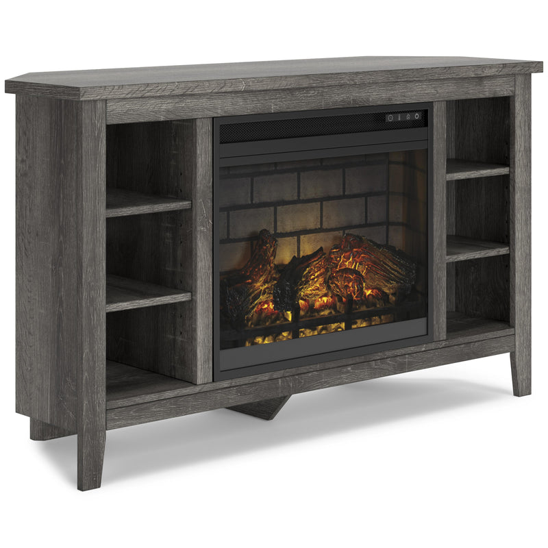 Signature Design by Ashley Arlenbry W275W6 Corner TV Stand with Electric Fireplace IMAGE 1