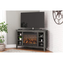 Signature Design by Ashley Arlenbry W275W6 Corner TV Stand with Electric Fireplace IMAGE 3