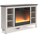 Signature Design by Ashley Dorrinson W287W5 Corner TV Stand with Electric Fireplace IMAGE 1