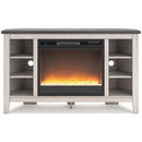 Signature Design by Ashley Dorrinson W287W5 Corner TV Stand with Electric Fireplace IMAGE 2