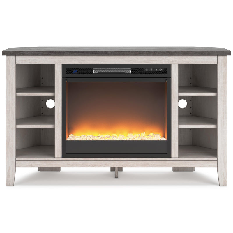 Signature Design by Ashley Dorrinson W287W5 Corner TV Stand with Electric Fireplace IMAGE 2