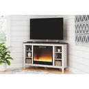 Signature Design by Ashley Dorrinson W287W5 Corner TV Stand with Electric Fireplace IMAGE 3
