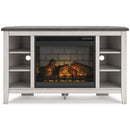 Signature Design by Ashley Dorrinson W287W6 Corner TV Stand with Electric Fireplace IMAGE 2