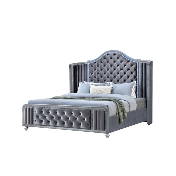 Crown Mark Cameo B2150-K King Panel Bed with Wing IMAGE 1