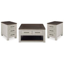 Signature Design by Ashley Darborn T796T1 Lift-top Coffee Table and 2 Chairside End Tables IMAGE 1