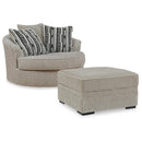 Benchcraft Calnita 20502U1 Oversized Swivel Chair and Ottoman IMAGE 1